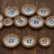 12 Pieces Faux Shell Button with Faux Wood Outer 15mm 5/8" Small Size Four Hole Shirt Button